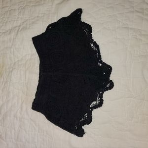 Small Black Crochet Shorts